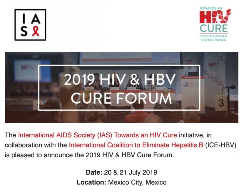 2019 HIV & HBV Cure Forum  20 & 21 July 2019 | Mexico City, Mexico